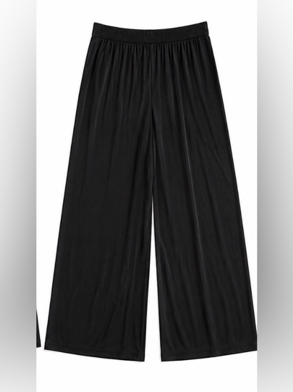 Nina Leonard Black Silky Wide-Leg Crop Pants Size Small NWOT